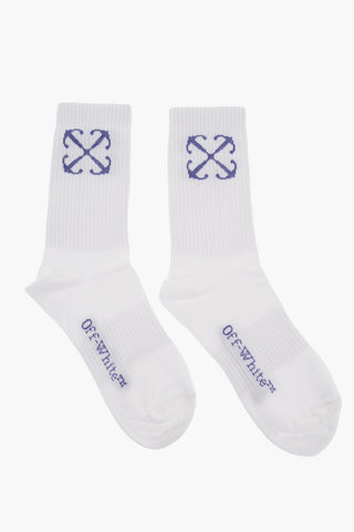 Embroidered Logo Ribbed Socks