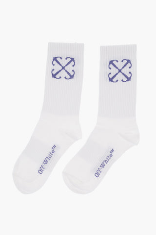 Embroidered Logo Ribbed Socks