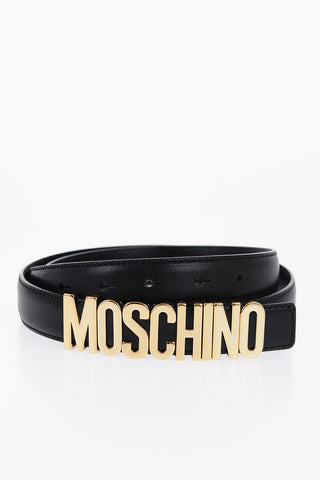 COUTURE! Leather Belt with Golden-Logo 25mm
