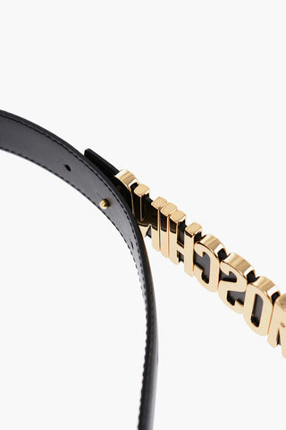 COUTURE! Leather Belt with Golden-Logo 25mm