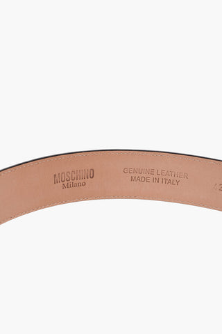 COUTURE! Textured Leather Belt With Golden Logo 35mm