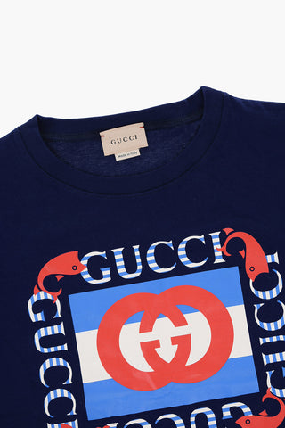 Cotton Crew-neck T-shirt with Frontal Maxi Monogram
