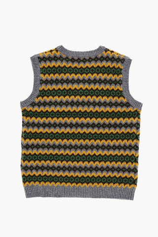 Maglia Scollo a V In Lana Senza Maniche
