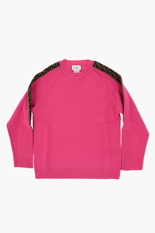 Virgin Wool Crew-neck Sweater with Side Monogram