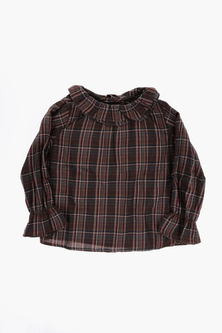 Blusa in Cotone a Quadri Tartan
