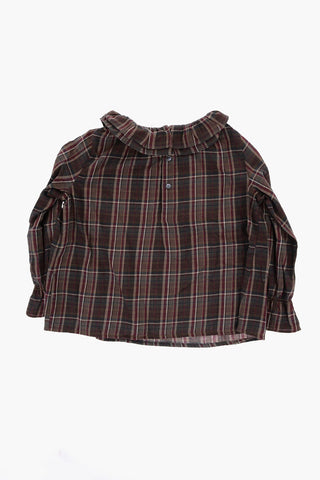 Blusa in Cotone a Quadri Tartan