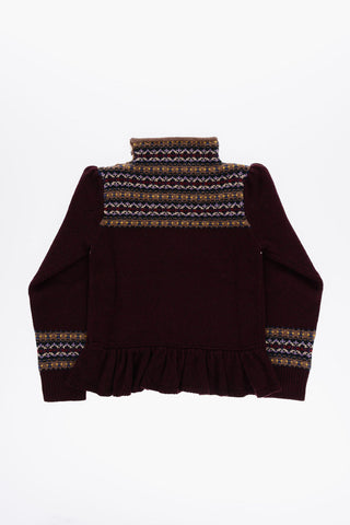 Wool Turtleneck Sweater with Ruched