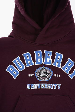 Felpa Hoodie In Cotone con Tasca a toppa