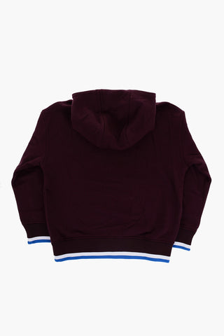 Felpa Hoodie In Cotone con Tasca a toppa