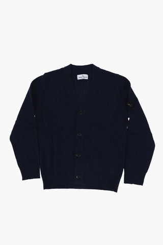 Logoed 4 Buttons Cardigan with V-Neck