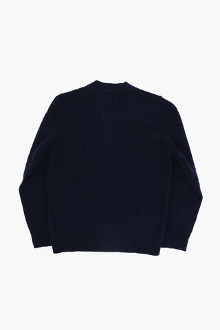 Logoed 4 Buttons Cardigan with V-Neck