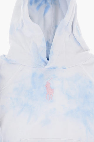 Tie Dye Effect Hoodie with Patch Pocket