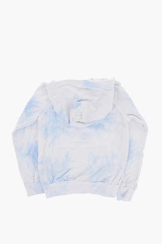 Tie Dye Effect Hoodie with Patch Pocket