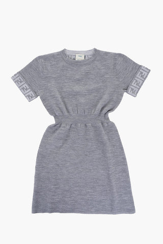 Wool Blend Dress with Monogram