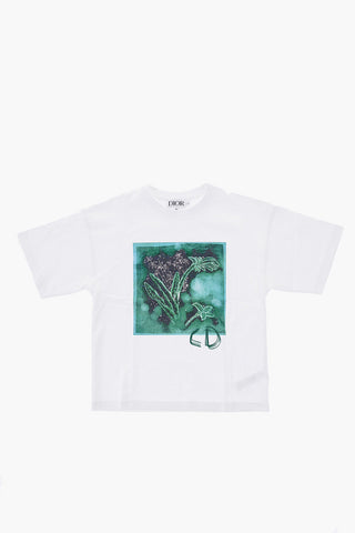 Cotton Crew-neck T-shirt with Frontal Print