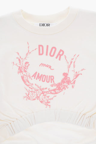 Cropped Crew-neck Sweateshirt with Frontal Print