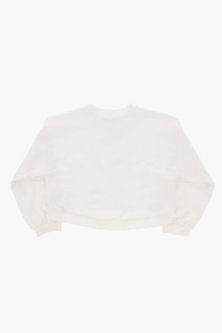 Cropped Crew-neck Sweateshirt with Frontal Print