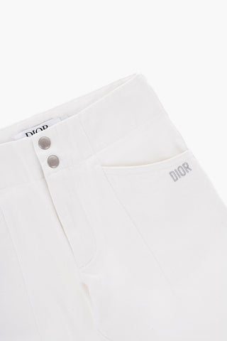 Cotton Twill Pants with Logo Buttons