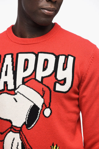 PEANUTS Wool Blend Crew-neck Sweater with Embroidery