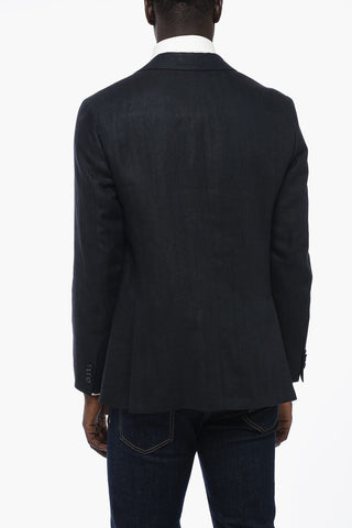 CC COLLECTION Linen Half-lined Blazer with Welt Pockets