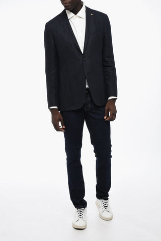 CC COLLECTION Linen Half-lined Blazer with Welt Pockets