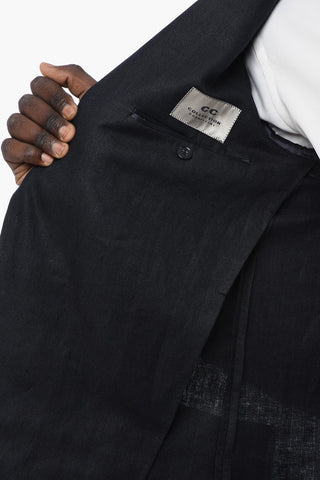 CC COLLECTION Linen Half-lined Blazer with Welt Pockets