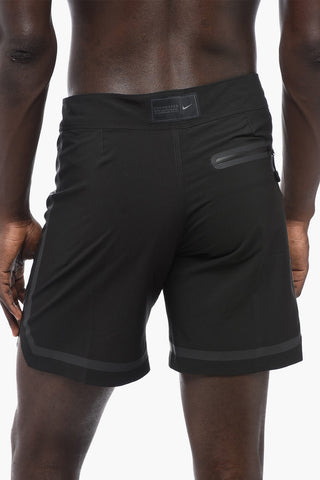 Stretch-Fabric Boxer Swim Trunks