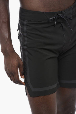 Stretch-Fabric Boxer Swim Trunks