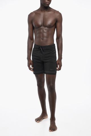 Stretch-Fabric Boxer Swim Trunks
