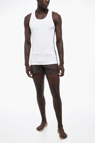 UNDERWEAR Stretch Cotton Tank Top with Logoed Side Band