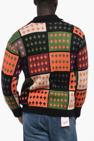 Maglia a Fantasia con Chiusura Zip