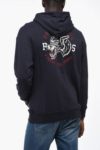 STAPLE  Felpa Hoodie in Cotone Grazato con Tasca a Toppa