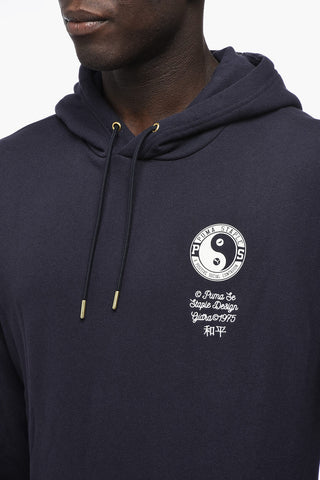 STAPLE  Felpa Hoodie in Cotone Grazato con Tasca a Toppa