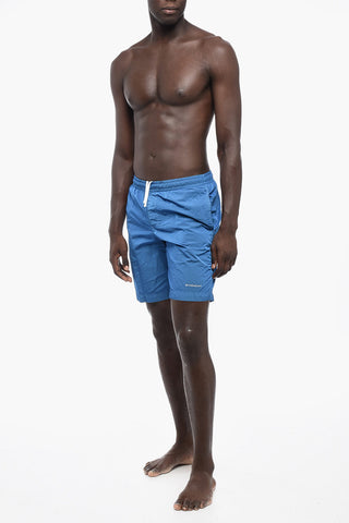 Nylon Swim Shorts with Embroidered Logo 