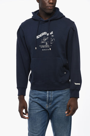 BLUE MARK Brushed-Cotton Hoodie with Embroidered Logo