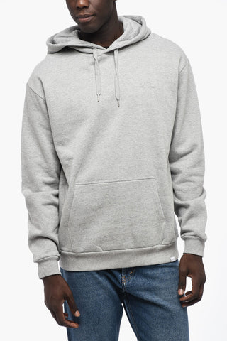 Felpa Hoodie a Tinta Unita con Tasca a Toppa