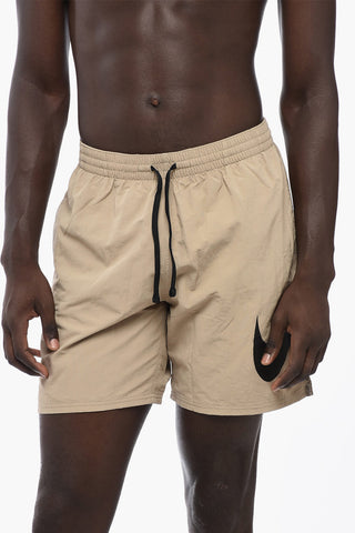 Nylon Boxer Swim Shorts with Contrast Details