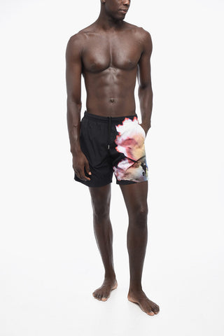 Costume da Bagno Boxer in Nylon Effetto Solarizzato