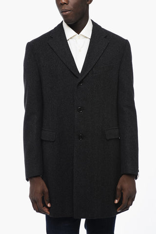 Wool Single Breasted Lined Coat