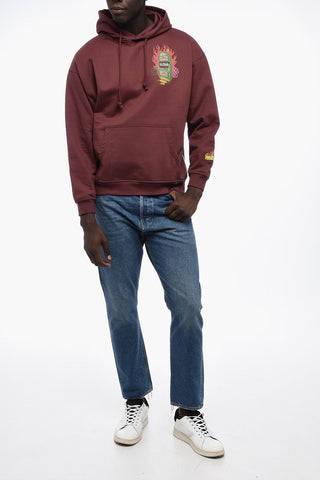 Brushed Cotton Hoodie with Frontal Print