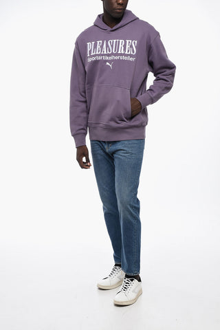 PLEASURES Cotton Hoodie with Embossed Maxi Logo
