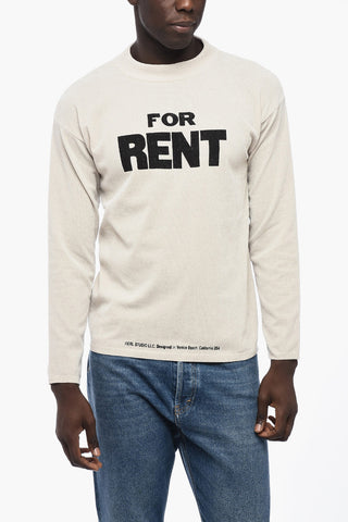 Chenille Crewneck Sweater with Ribbed Edges