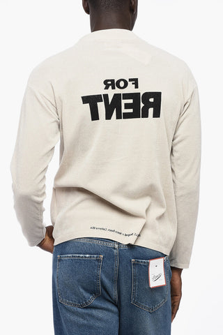 Chenille Crewneck Sweater with Ribbed Edges