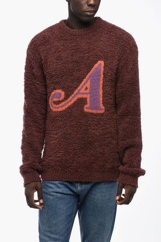 Bouclè Crew-neck Sweater with Contrasting Detail