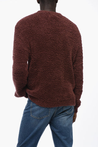 Bouclè Crew-neck Sweater with Contrasting Detail