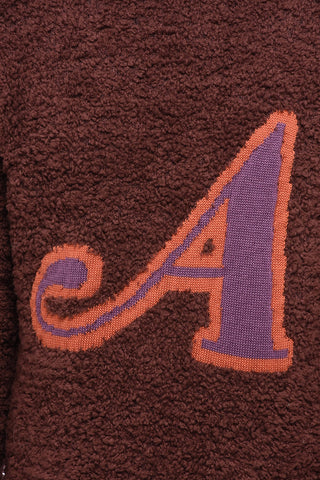Bouclè Crew-neck Sweater with Contrasting Detail