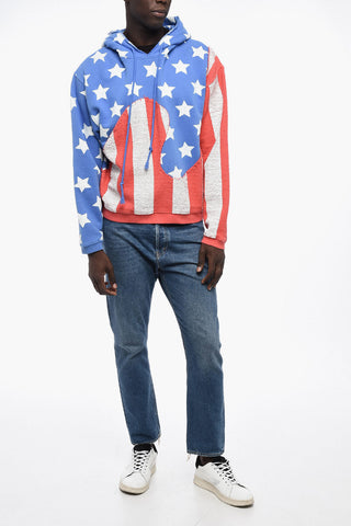 All-Over Printed Cotton Hoodie