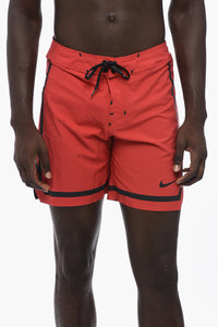 Costume da Bagno Boxer in Tessuto Stretch con Dettagli a Contrasto