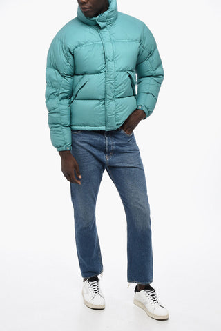 Solid Color Nylon ASPEN Down Jacket with Hidden Closure