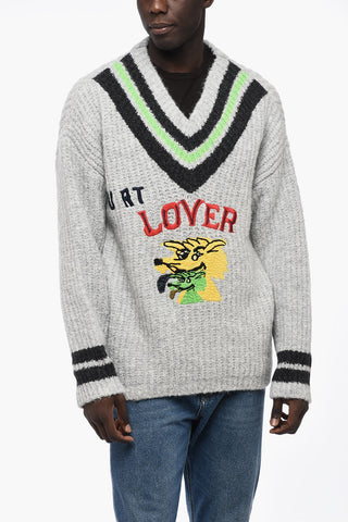 Oversized Sweater with v-Neck